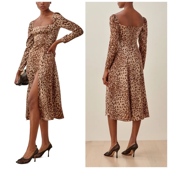 Reformation Dresses & Skirts - Reformation Maryanne Leopard Midi Dress size 6